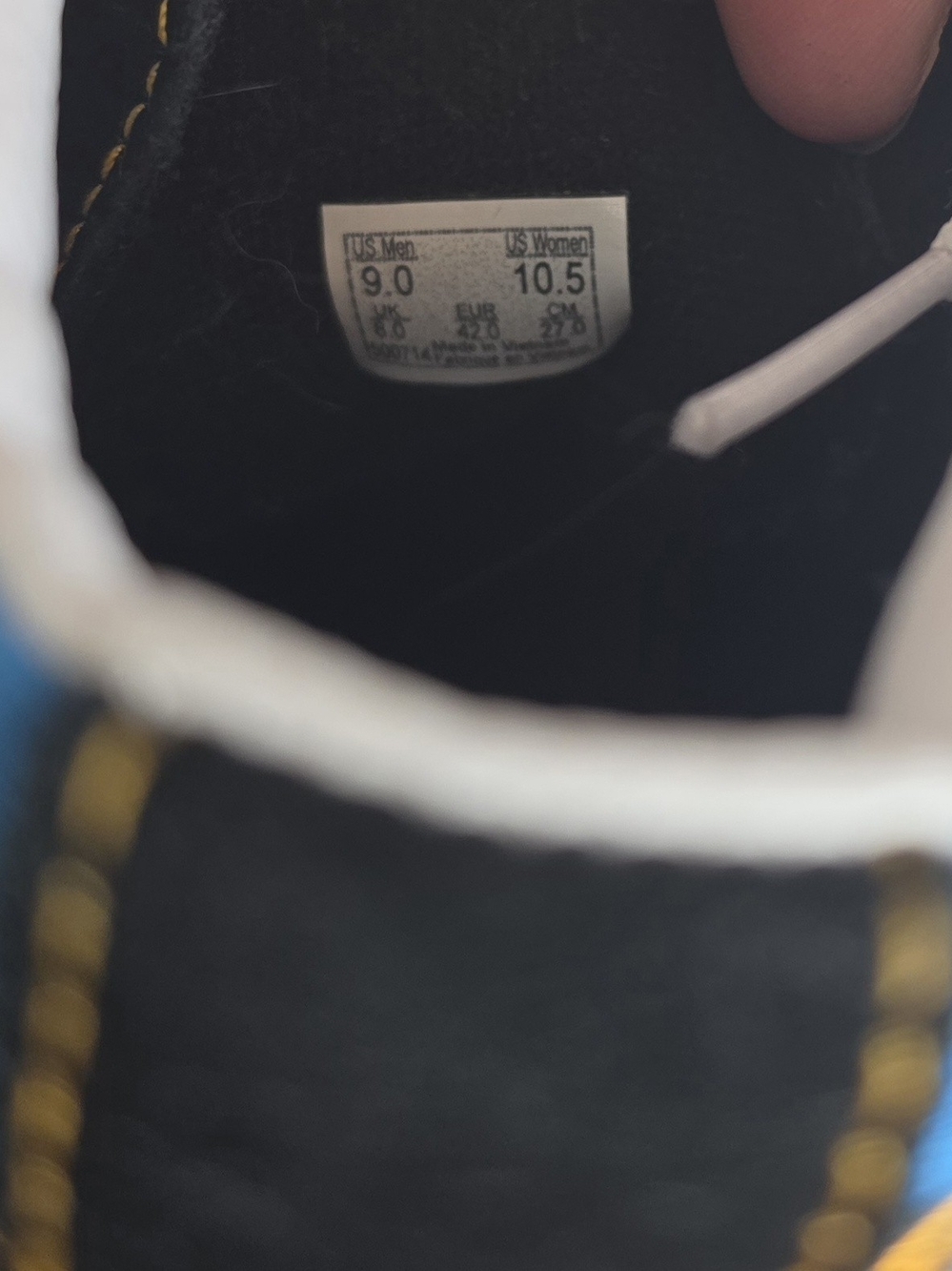 Vans High-Top Sneakers in Blue, Black and Gold Embroidery - Picture 7 of 7